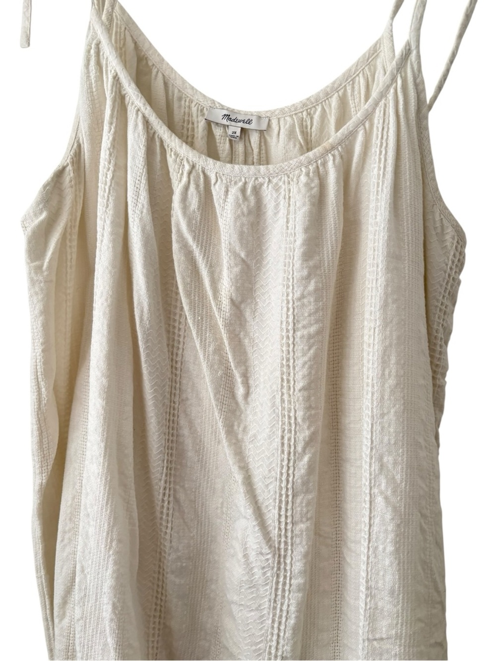 Madewell Lightestspun Tie Strap Ruffle Hem Cover-Up Dress in Lighthouse - Picture 7 of 11